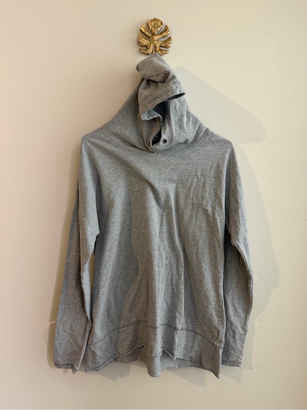 Boho Oversized Light Gray Pullover Hoodie